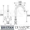 Bristan Echo Easyfit Sink Mixer Dimensions